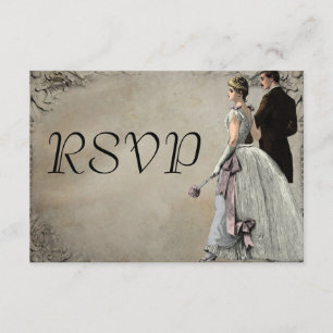 Vintage Bride e Groom Wedding RSVP