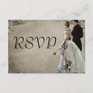Vintage Bride e Groom Wedding RSVP