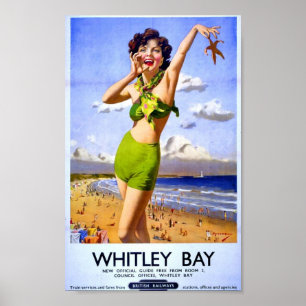 Vintage British Poster Beach Holiday British Rail