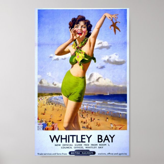 Vintage British Poster Beach Holiday British Rail (Frente)