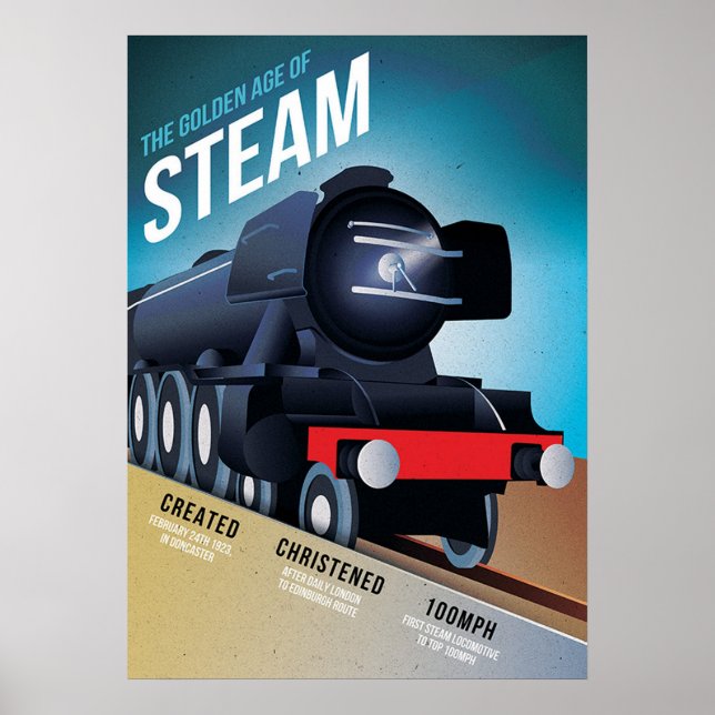 Vintage British Steam Locomotive Poster (Frente)
