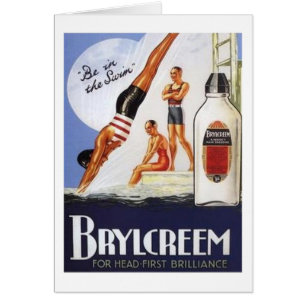 Vintage Brylcreem Esteja no anúncio de Natação