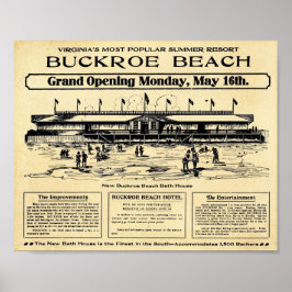 Vintage Buckroe Beach Impressão