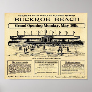Vintage Buckroe Beach Impressão