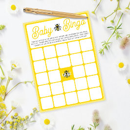 Vintage Bumblebee Baby BINGO - Cartão de Chá de fr
