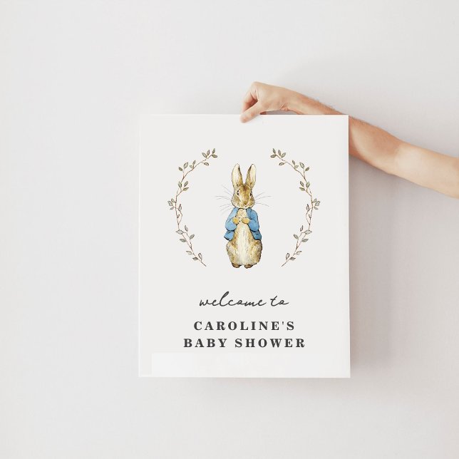 Vintage Bunny Baby Shower Welcome Poster (Criador carregado)