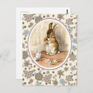 Vintage Bunny. Cartões postais páscoas