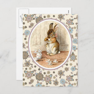 Vintage Bunny. Cartões postais páscoas
