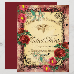 Vintage Burgundy Ephemera Frames Scrapbook Paper