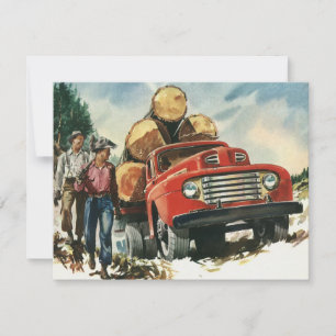 Vintage Business, Logging Truck com Lumberjacks