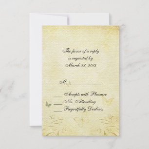 Vintage Butterfly Wedding RSVP