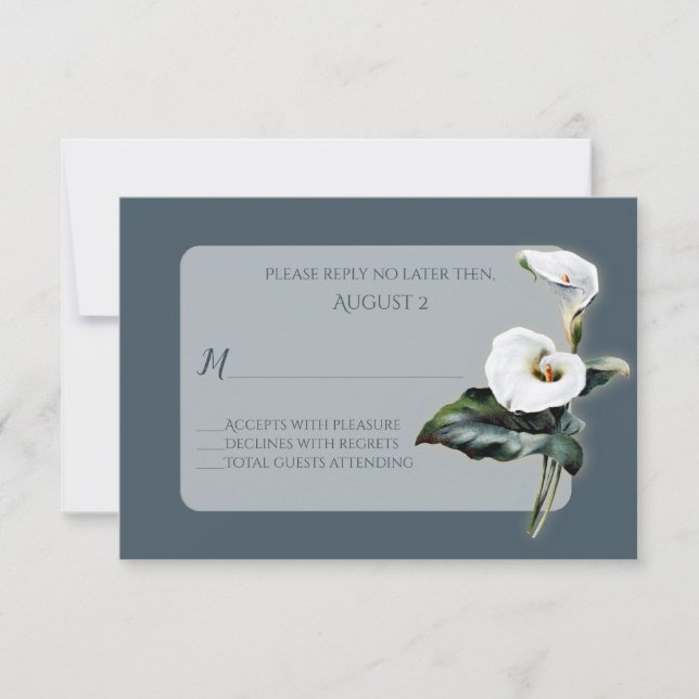 Vintage Calla Lily Wedding RSVP Card (Frente)
