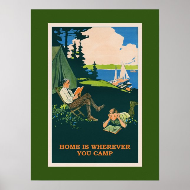Vintage Camping Site Poster (Frente)