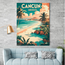 Vintage Cancun, México - Poster de viagens Retroat