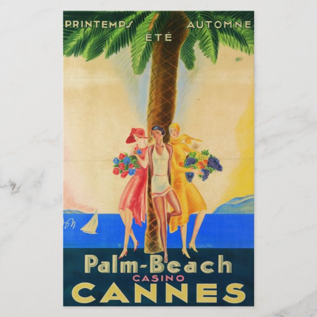 Vintage Cannes Viagem francês (Frente)
