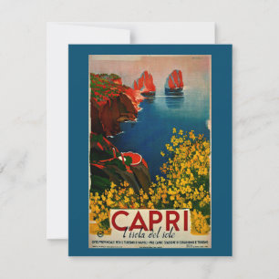 Vintage Capri - Tinta Viagem de Anúncio Italiana