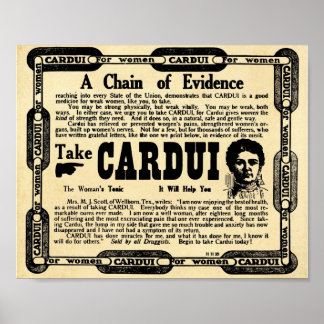 Vintage Cardui Medicine Para Mulheres Impressão