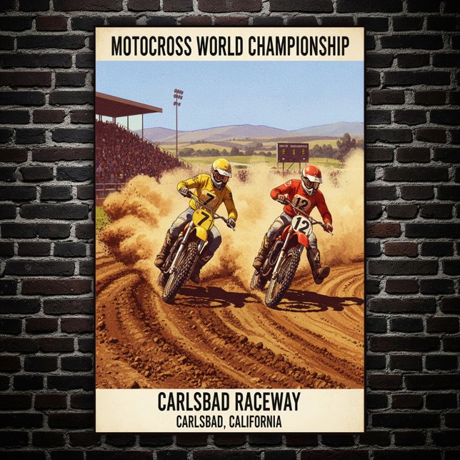 Vintage Carlsbad Raceway Motocross Poster (Criador carregado)