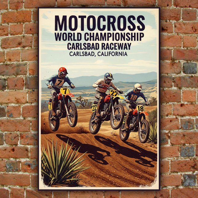 Vintage Carlsbad Raceway Motocross Poster (Criador carregado)