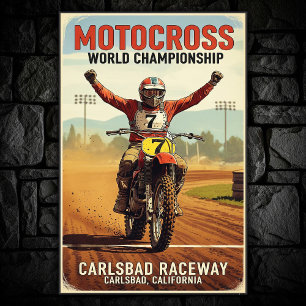 Vintage Carlsbad Raceway Motocross Poster