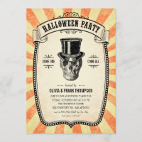 Vintage Carnival Mostra Convites de Halloween