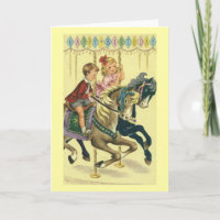 Vintage Carousel - Cartão de Aniversário