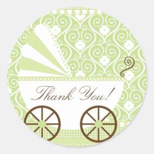 Vintage CarriageThank você etiqueta do chá de