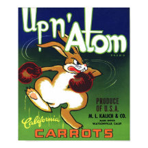 Vintage Carrot Crate Label Impressão