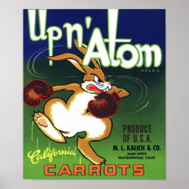 Vintage Carrot Crate Label Impressão