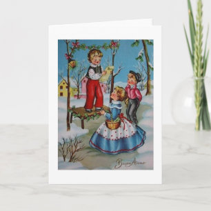 Vintage - Cartão de Ano Novo Italiano - Buon Anno