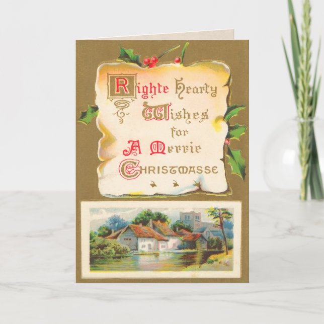 Vintage - Cartão de Natal Escocês (Frente)