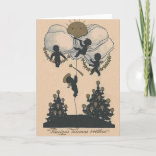 Vintage - Cartão de Saudação de Natal Letão