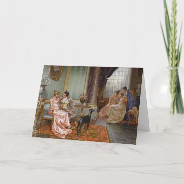 Vintage, Cartão de Saudação Romântico (Frente)