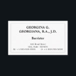 Vintage, Cartão de visita de Procurador Profission<br><div class="desc">Este cartão de visita antiquado design apresenta um primeiro e sobrenome,  um título de função de trabalho e detalhes de contato que podem ser personalizados. Também tem uma fronteira de solteiro. Cartões de visitas como estes podem ser utilizados por um profissional,  como um advogado,  um advogado ou um advogado.</div>