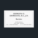 Vintage, Cartão de visita de Procurador Profission<br><div class="desc">Este cartão de visita antiquado design apresenta um primeiro e sobrenome,  um título de função de trabalho e detalhes de contato que podem ser personalizados. Também tem uma fronteira de solteiro. Cartões de visitas como estes podem ser utilizados por um profissional,  como um advogado,  um advogado ou um advogado.</div>