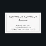 Vintage, Cartão de visita profissional<br><div class="desc">Este cartão de visita de estilo vintage e clássico apresenta um nome,  profissão e informações de contato que podem ser personalizadas. Ele também apresenta uma borda de linha de solteiro. Cartões de visitas como estes podem ser utilizados por um profissional como um "barrister",  um "manager" ou um executivo.</div>