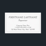 Vintage, Cartão de visita profissional<br><div class="desc">Este cartão de visita de estilo vintage e clássico apresenta um nome,  profissão e informações de contato que podem ser personalizadas. Ele também apresenta uma borda de linha de solteiro. Cartões de visitas como estes podem ser utilizados por um profissional como um "barrister",  um "manager" ou um executivo.</div>