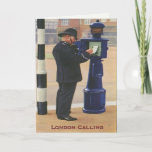 Vintage Cartões Com Chamada Da Polícia De Londres