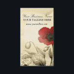 Vintage Cartões de visitas - Ephemera Floral<br><div class="desc">Vintage papoila pintada manualmente gravando com marcas postais internacionais em papel antigo</div>