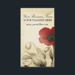 Vintage Cartões de visitas - Ephemera Floral<br><div class="desc">Vintage papoila pintada manualmente gravando com marcas postais internacionais em papel antigo</div>