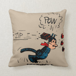 Vintage Cartoon Cat. POW!" Almofada