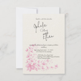 Vintage Casamento Floral Romântico Convite