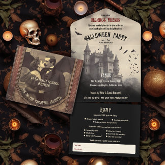 Vintage Castle Dracula Adulto Halloween