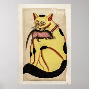 Vintage Cat com Rat Poster