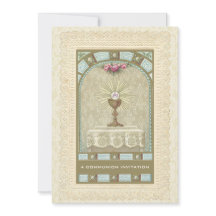 Vintage Católico Primeiro Convite Comunitário Sagr