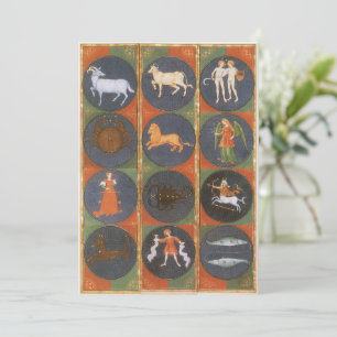 Vintage Celestial, Astrologic Zodiac Chart, 1475