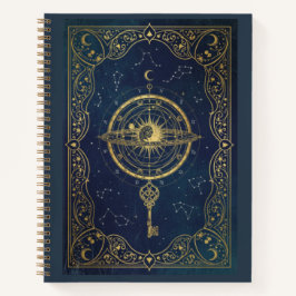 Vintage Celestial Key & Antique Star Chart Journal