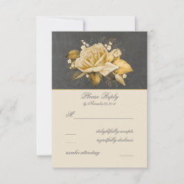 Vintage Chalkboard Flowers RSVP de Casamento Doura