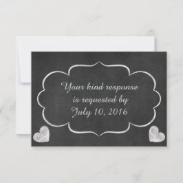 Vintage Chalkboard Heart Wedding RSVP