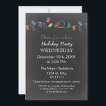 Vintage Chalkboard Holiday Light convite de festas<br><div class="desc">Chalkboard Celebra a temporada,  luzes,  Janta de Férias,  Convite para Festas de Natal</div>